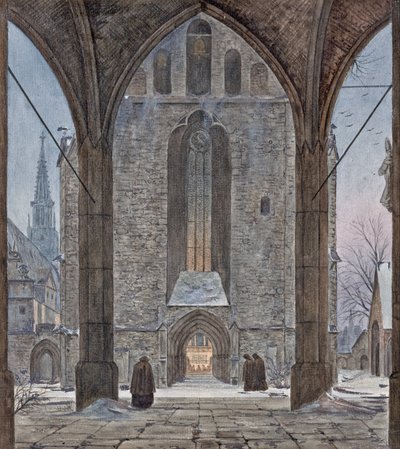 Cathedral in Winter by Ernst Ferdinand Oehme